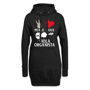 Peace Love Viola Organista Instrument - Hoodie-Kleid - Schwarz - Vorne