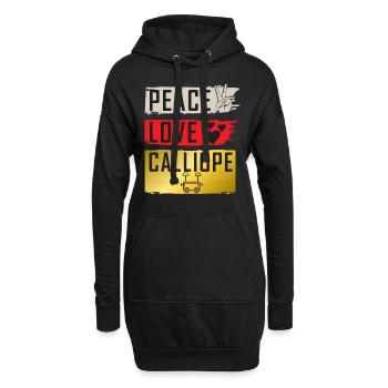 Peace Love Calliope Musical Instrument - Hoodie-Kleid - Schwarz - Vorne