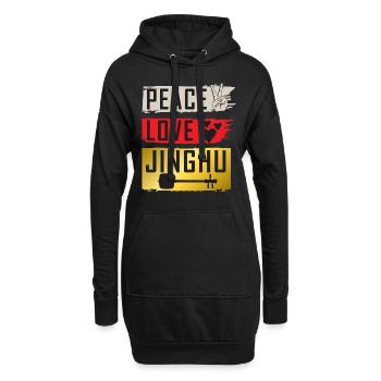 Peace Love Jinghu Musical Instrument - Hoodie-Kleid - Schwarz - Vorne
