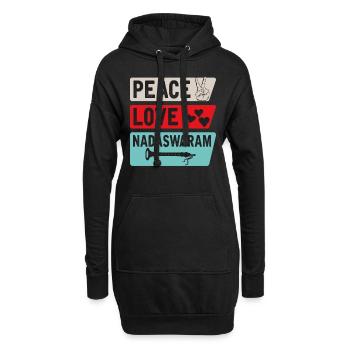 Peace Love Nadaswaram Music Instrument - Hoodie-Kleid - Schwarz - Vorne