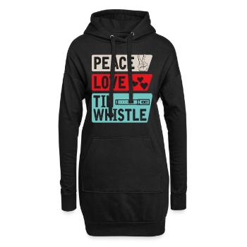 Peace Love Tin Whistle Instrument Musique - Sweat-shirt à capuche long Femme - noir - Devant