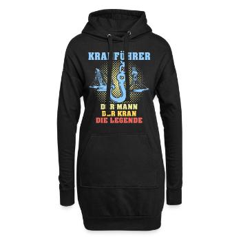 Kranführer Sprüche Kran Kranfahrer - Hoodie-Kleid - Schwarz - Vorne