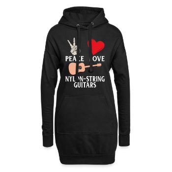Nylon-String Guitars Instrument Music - Hoodie-Kleid - Schwarz - Vorne