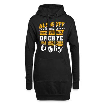 Gott Schuf Grinste Lustig - Hoodie-Kleid - Schwarz - Vorne