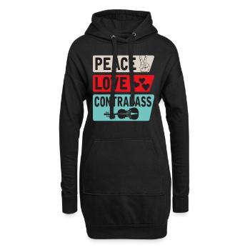 Contrebasse Contrebasse Instrument de viole - Sweat-shirt à capuche long Femme - noir - Devant