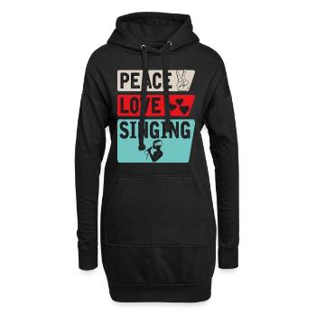 Peace Love Singing Chanteurs Musiciens - Sweat-shirt à capuche long Femme - noir - Devant