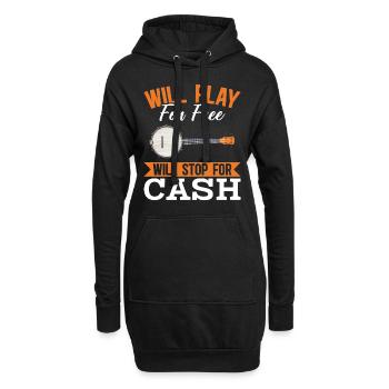 Mauvais joueur de banjo Humour Folk Country Music - Sweat-shirt à capuche long Femme - noir - Devant