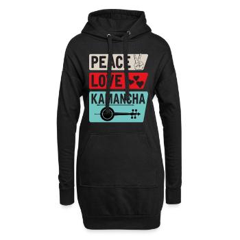 Peace Love Kamancha Musical Instrument - Hoodie-Kleid - Schwarz - Vorne