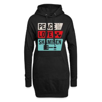 Peace Love Shamisen Japanese Guitar - Hoodie-Kleid - Schwarz - Vorne