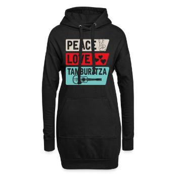 Peace Love Tamburitza Music Instrument - Hoodie-Kleid - Schwarz - Vorne
