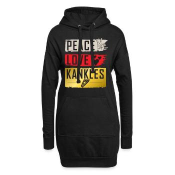 Peace Love Kankles Musical Instrument - Hoodie-Kleid - Schwarz - Vorne