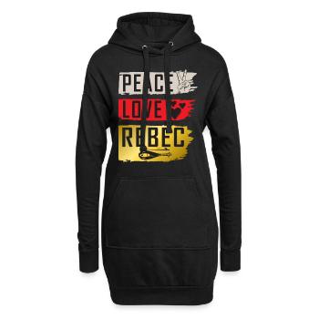 Peace Love Rebec Stringed Instrument - Hoodie Dress - black - Front