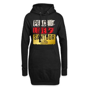 Peace Love Santoor Musical Instrument - Hoodie-Kleid - Schwarz - Vorne