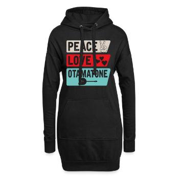 Peace Love Otamatone Instrument - Sweat-shirt à capuche long Femme - noir - Devant