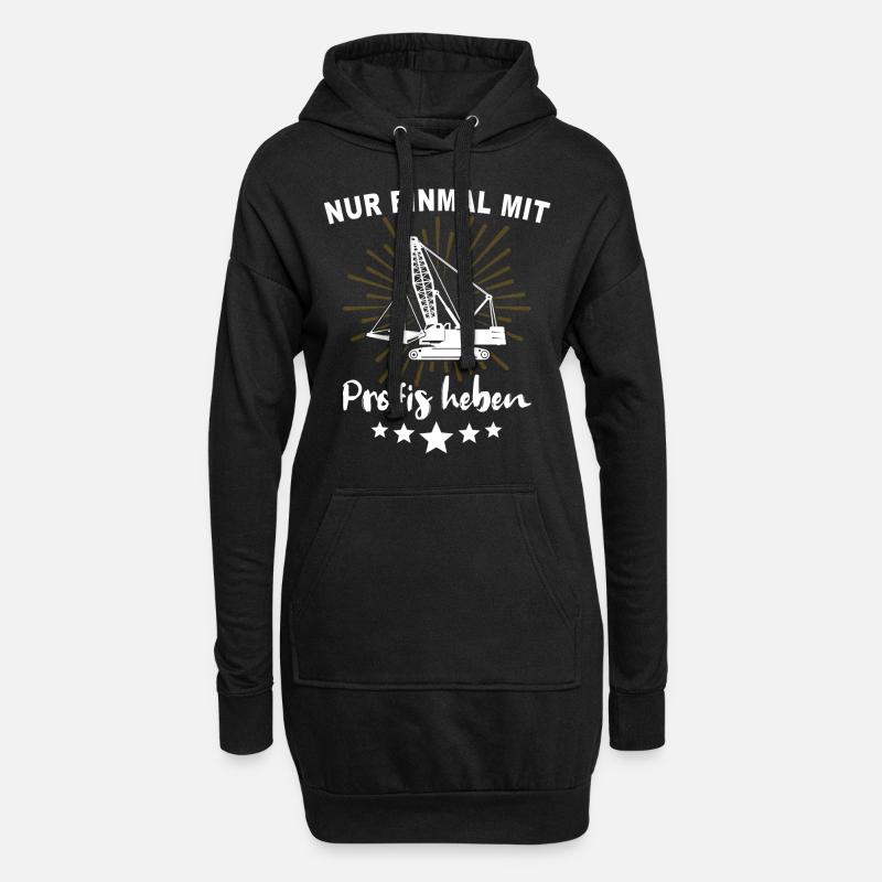 Kranführer Kranfahrer Kran - Hoodie-Kleid - Schwarz
