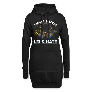 Liebe Kopfhörer Musik Frauen Musiker - Hoodie-Kleid - Schwarz - Vorne