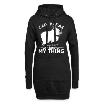 Capybara Lover Frauen Männer Capybaras - Hoodie-Kleid - Schwarz - Vorne