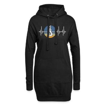 Opérateur de grue ECG Conducteur de grue Heartline - Sweat-shirt à capuche long Femme - noir - Devant