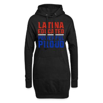 Latina Éduqué Puissant Fière Amérique Latine - Sweat-shirt à capuche long Femme - noir - Devant