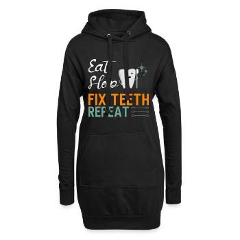 Dentiste Cadeau dentaire Étudiant en médecine Dentiste - Sweat-shirt à capuche long Femme - noir - Devant