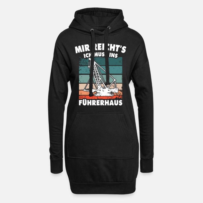 Kranführer Kran Kranfahrer - Hoodie-Kleid - Schwarz
