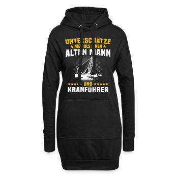Kranführer Kran Kranfahrer - Hoodie-Kleid - Schwarz - Vorne