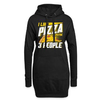 Pizza Food Pizzeria Tranche de pizza Pizza maker - Sweat-shirt à capuche long Femme - noir - Devant