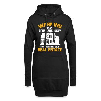 Immobilienmakler Makler Beruf Immobilien - Hoodie-Kleid - Schwarz - Vorne