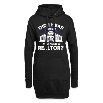 Immobilienmakler Makler Beruf Immobilien - Hoodie-Kleid - Schwarz - Vorne