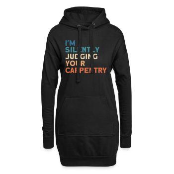 Cadeau de charpentier disant travail du bois - Sweat-shirt à capuche long Femme - noir - Devant