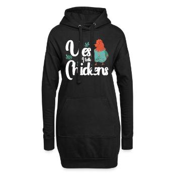 Hühner Hahn Huhn Bauer Henne Geflügel Hahn - Hoodie-Kleid - Schwarz - Vorne