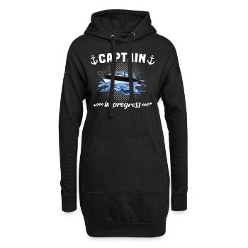 Capitaine de bateau Capitaine - Sweat-shirt à capuche long Femme - noir - Devant