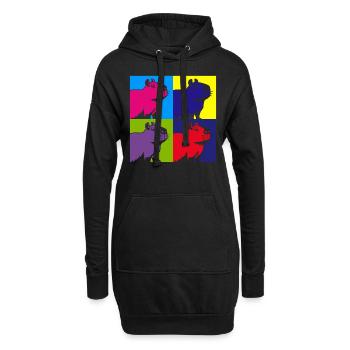 Capybara Nagetier Tier Bunte Capybaras - Hoodie-Kleid - Schwarz - Vorne