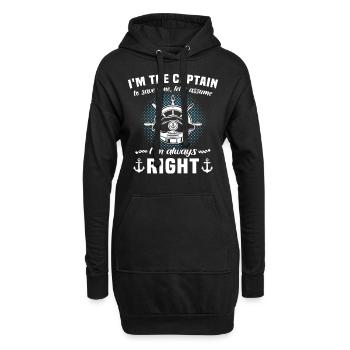 Kapitän Hat Immer Recht Captain - Hoodie-Kleid - Schwarz - Vorne