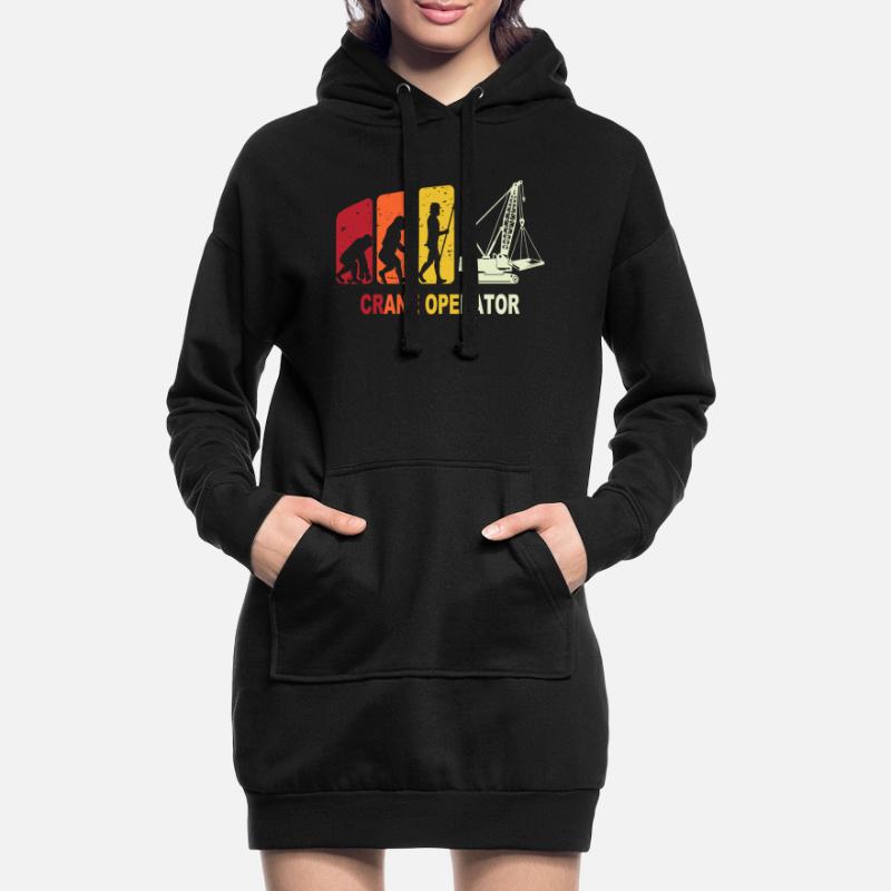 Kranführer Evolution Kranfahrer Hoodie-Kleid
