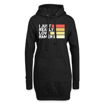 Ramen Nudel Liebhaber Essstäbchen Japanische Nudel - Hoodie-Kleid - Schwarz - Vorne