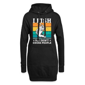 Cadeau de pêche Pêche Pêcheur Drôle De Pêcheur - Sweat-shirt à capuche long Femme - noir - Devant