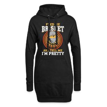 Bbq Grillen Fleischliebhaber Grill Party Food Bbq - Hoodie-Kleid - Schwarz - Vorne