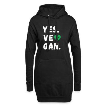 Yes We Can Veganer Vegan Tierfreund Tierschutz - Hoodie-Kleid - Schwarz - Vorne