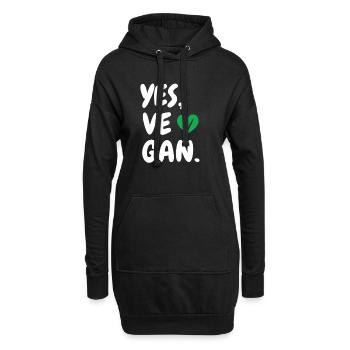 Yes We Can Veganer Vegan Tierfreund Tierschutz - Hoodie-Kleid - Schwarz - Vorne