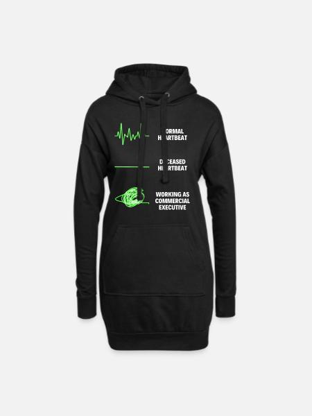 Cadre commercial Drôle de cadre commercial - Sweat-shirt à capuche long Femme - noir