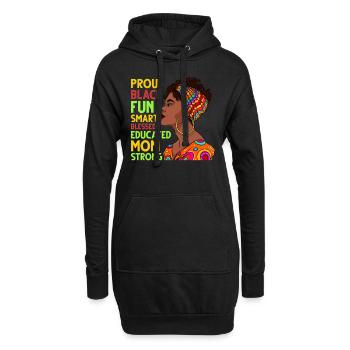 Fière femme africaine noire intelligente - Sweat-shirt à capuche long Femme - noir - Devant