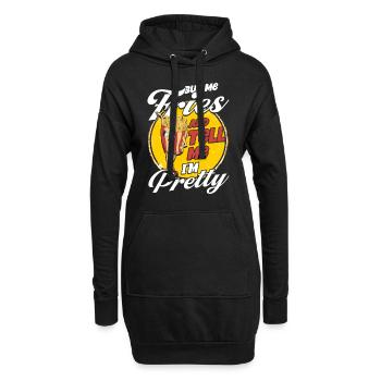 Pommes Frites Fast Food Pommes Frites - Hoodie-Kleid - Schwarz - Vorne