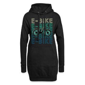 E Bike Retro Elektrofahrrad MTB - Hoodie-Kleid - Schwarz - Vorne