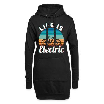 Life is Electric Vintage Ebike Sunset - Sweat-shirt à capuche long Femme - noir - Devant