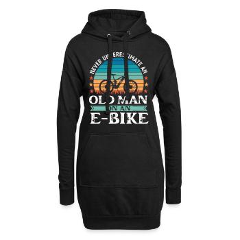 Ne sous-estimez jamais un vieil homme sur un EBike - Sweat-shirt à capuche long Femme - noir - Devant