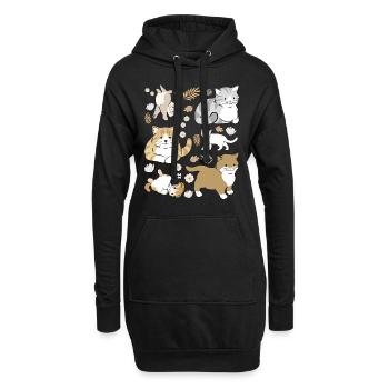 Chatons espiègles mignons - Sweat-shirt à capuche long Femme - noir - Devant