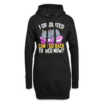 Graduierung Katze Faulenzer Graduierter Student - Hoodie-Kleid - Schwarz - Vorne