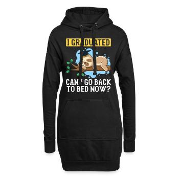 Étudiant paresseux de fin d’études - Sweat-shirt à capuche long Femme - noir - Devant