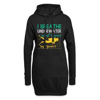 Sporttauchen Geschenk Unterwasser Sporttaucher - Hoodie-Kleid - Schwarz - Vorne